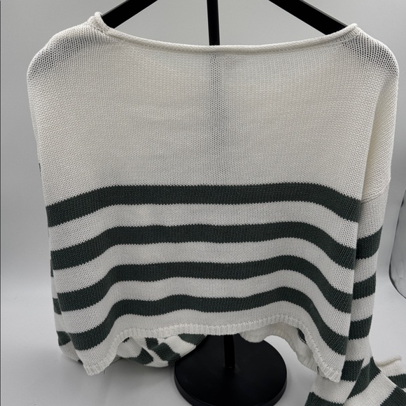Garage Cream & Olive Striped Knit Sweater - Picture 4 of 4